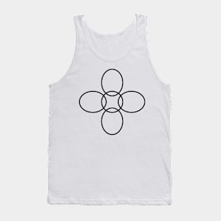 Flower Circle (Black Petals on Pale Grey) Tank Top